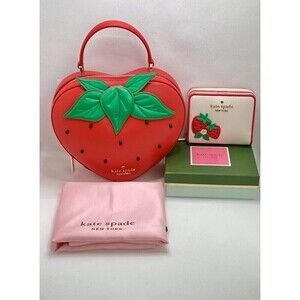 NWT Set Kate Spade Strawberry Dreams 3D Crossbody Bag Small Bifold Wallet Zip